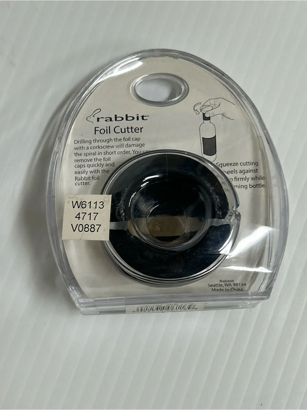 Rabbit Wine Bottle Foil Cutter (Black), 1 EA - W6113 3.15 Inch, Black